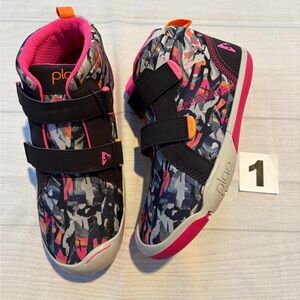 PLAE Kids High-Top Sneakers - Black, Pink, and Orange